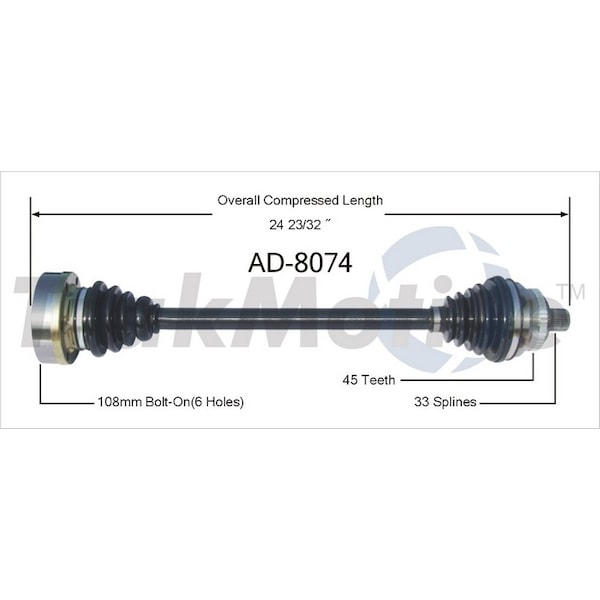 Surtrack Axle Cv Axle Shaft, Ad-8074 AD-8074 - main